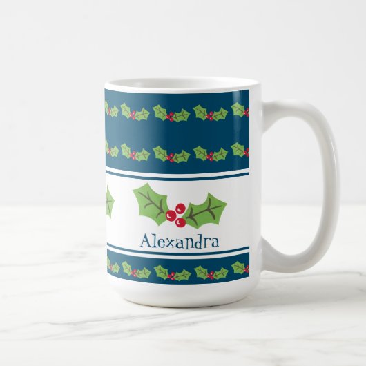 Mug Noël personnalisé Holly & Berries (Droite)