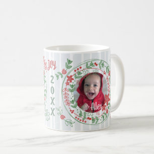 Mug Noël Personnalisé Joyeux Vacances Wreath