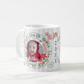 Mug Noël Personnalisé Joyeux Vacances Wreath (Devant gauche)