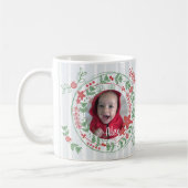 Mug Noël Personnalisé Joyeux Vacances Wreath (Gauche)