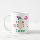 Mug Noël personnalisé mignon Snowman d'hiver (Gauche)