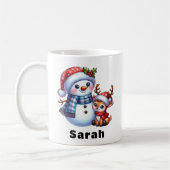 Mug Noël personnalisé Snowman & Reindeer (Gauche)