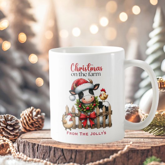 Mug Noël personnalisé sur les animaux de ferme