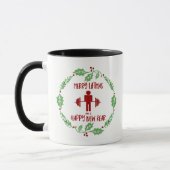 Mug Noël personnel drôle Liftmas de forme physique (Gauche)