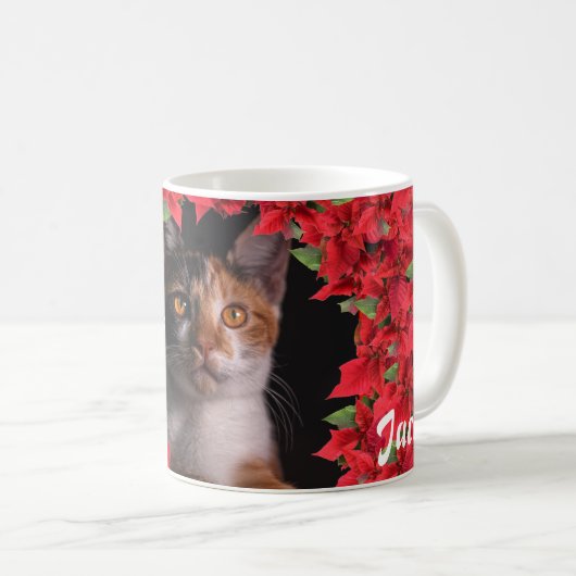 Mug Noël photo d'un animal de compagnie personnalisé (Devant droit)