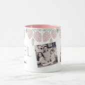 Mug NOEL Pine Rose Cône Blanc Photo de Noël (Centre)