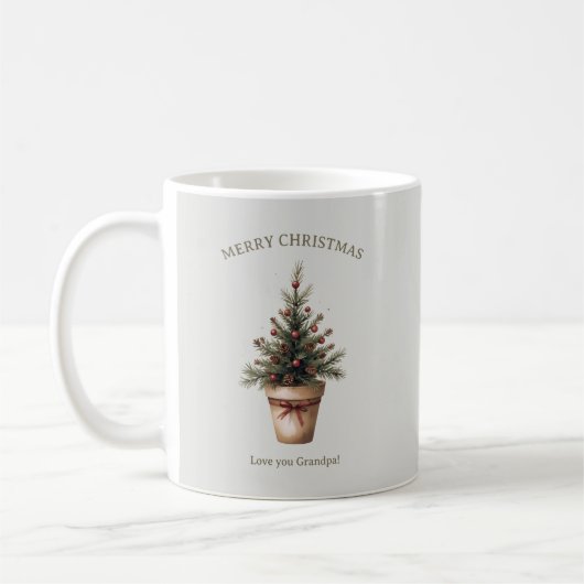 Mug Noël pinecone arbre rustique vacances sur mesure (Gauche)