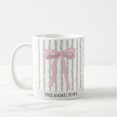 Mug Noël Pink Bow Green Garland (Gauche)