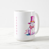 Mug Noël Pink et Snowman personnalisés (Devant droit)