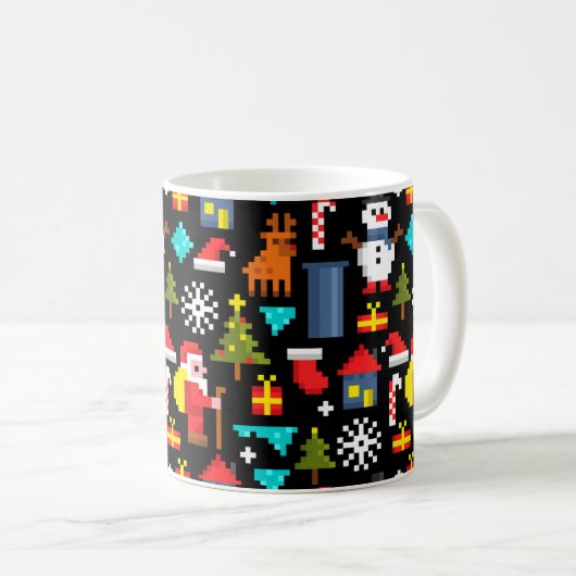 Mug Noël Pixel (Devant droit)