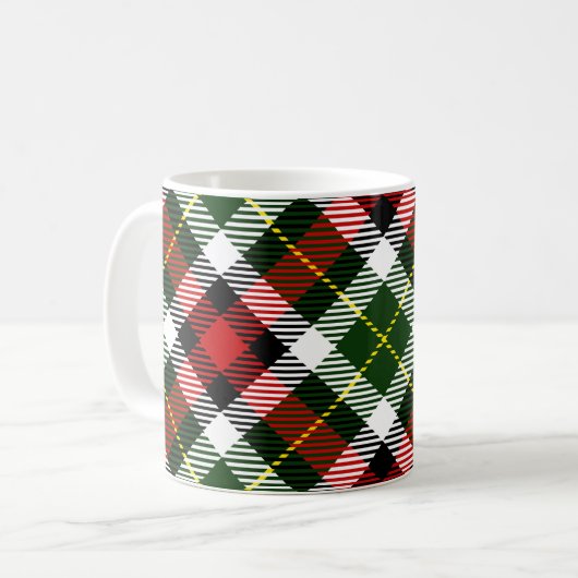 Mug Noël Plaid Monogramme INITIAL Festive (Devant gauche)