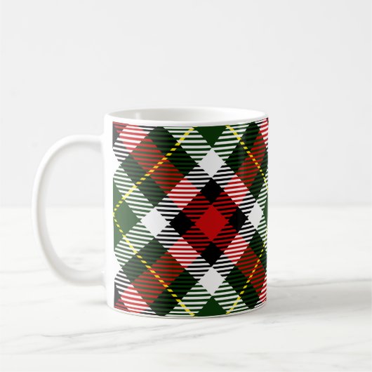 Mug Noël Plaid Monogramme INITIAL Festive (Gauche)