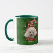 Mug Noël - plate-forme les halls - caniches - blanc (Gauche)