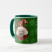 Mug Noël - plate-forme les halls - caniches - blanc (Devant gauche)