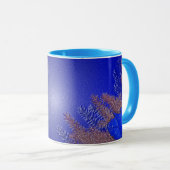 Mug Noël Poinsettia Bleu I (Devant droit)