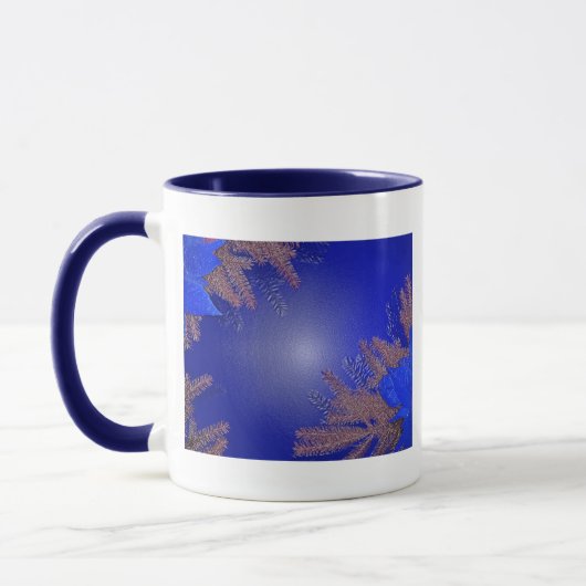 Mug Noël Poinsettia Bleu I (Gauche)