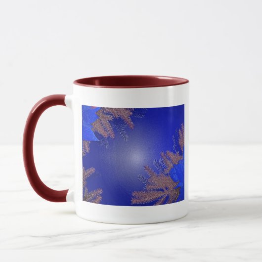 Mug Noël Poinsettia Bleu I (Gauche)