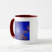 Mug Noël Poinsettia Bleu I (Devant gauche)