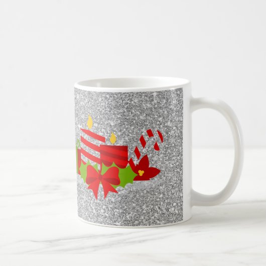 Mug Noël Potpourri Argent Faux Parties scintillant (Droite)