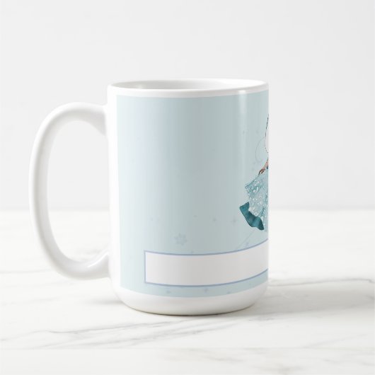 Mug Noël Princesse Enchantée Filles Snowflakes (Gauche)