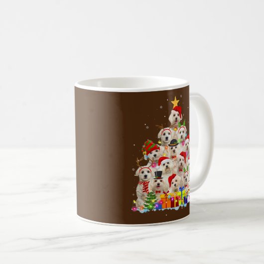 Mug Noël Pyjama maltais Arbre Noël Cadeaux Chien Papa (Devant droit)