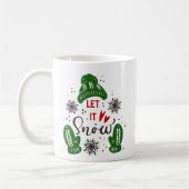 Mug Noël Qu'il neige rouge vert (Gauche)
