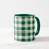 Mug Noël Rayures Carreaux Verts (Devant droit)