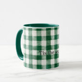 Mug Noël Rayures Carreaux Verts (Devant gauche)