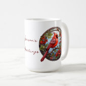 Mug Noël Red Cardinal Holly Berries Festival (Devant droit)