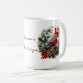 Mug Noël Red Cardinal Holly Berries Festival (Devant droit)