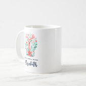 Mug Noël Reindeer Floral Vacances (Devant gauche)