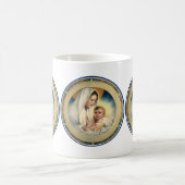 Mug Noël religieux vintage, Vierge et Enfant (Centre)