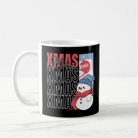 Mug Noël rétro du gentil Snowman (Gauche)