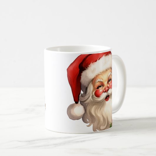 Mug Noël rétro Holly Jolly Santa Claus (Devant droit)
