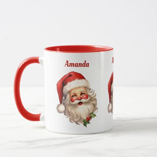Mug Noël rétro Holly Jolly Santa Claus (Gauche)