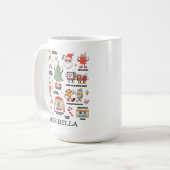 Mug Noël Rétro Nostalgique Vert Et Rouge (Devant gauche)