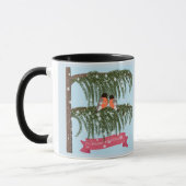 Mug Noël , Rétro , Pinsons (Gauche)