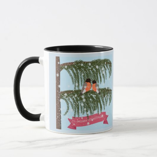 Mug Noël , Rétro , Pinsons (Gauche)