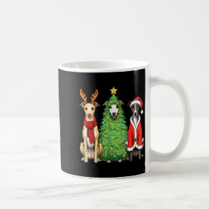 Mug Noël Rétro Whippet Père Noël Renne Amateur de Chie