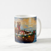 Mug Noël Rhodesian Ridgeback Bateau Fêtes (Devant droit)