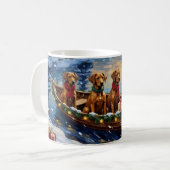 Mug Noël Rhodesian Ridgeback Bateau Fêtes (Devant gauche)