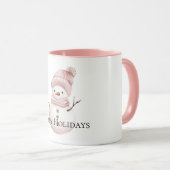Mug Noël rose blanc neige (Devant droit)