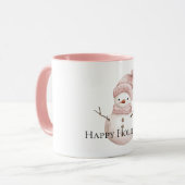 Mug Noël rose blanc neige (Devant gauche)