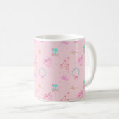 Mug Noël rose Coquette Bow Motif Sans Couture (Devant droit)