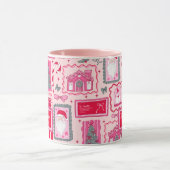Mug Noël rose coquette dessiné à la main (Centre)