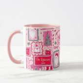 Mug Noël rose coquette dessiné à la main (Gauche)