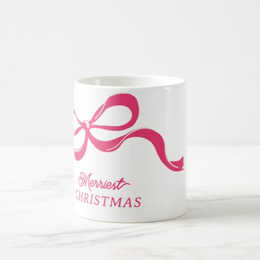 Mug Noël rose moderne classique vaches vacances (Centre)