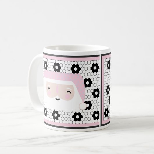 Mug Noël rose rétro (Devant gauche)