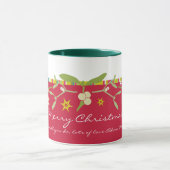 Mug Noël rouge conçu de manière unique merci beaucoup (Centre)
