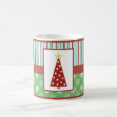 Mug Noël rouge d'arbre de point de polka de vacances (Centre)